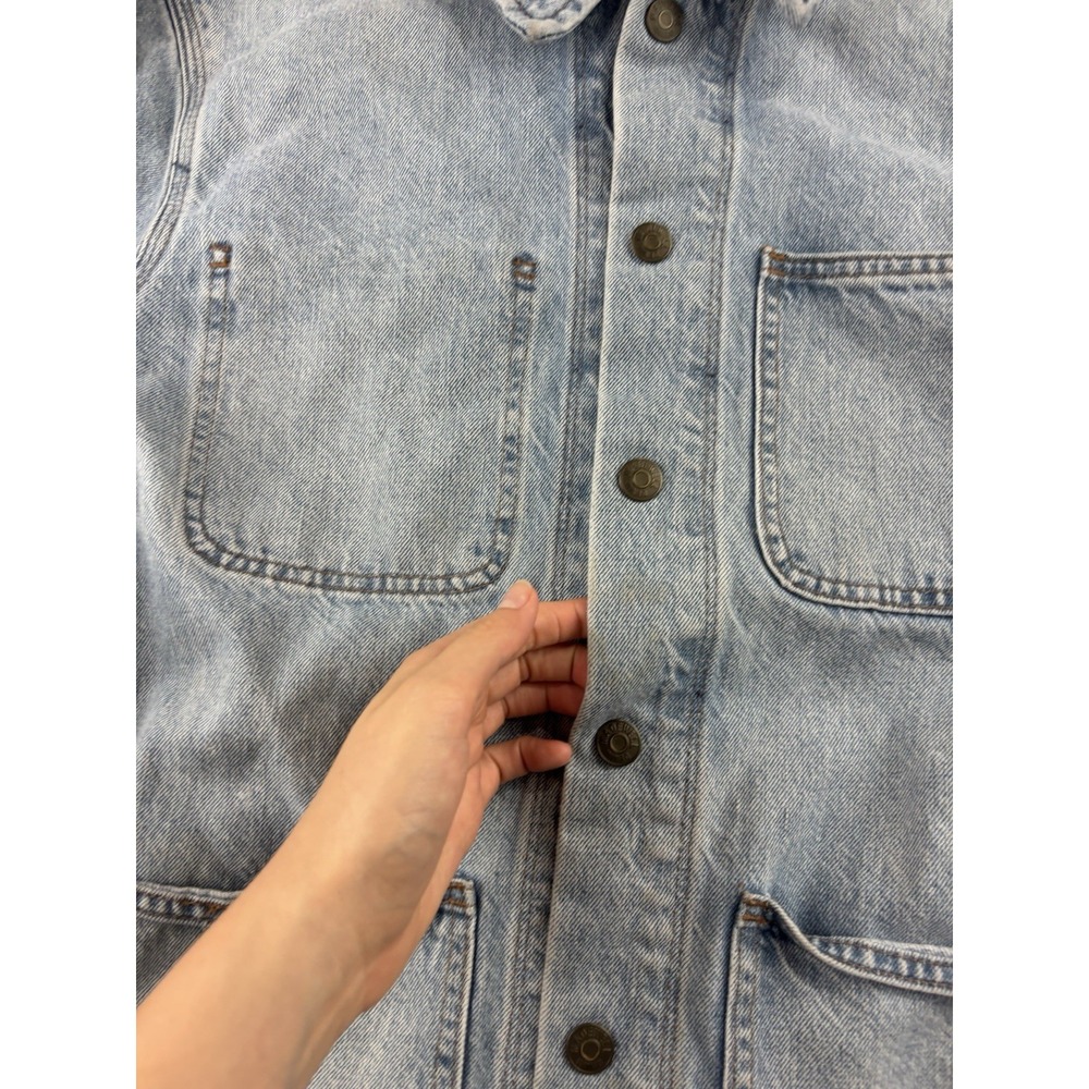 Madewell‎ Men's Denim Barn Chore Jacket in Seaford Wash Snap Button Collared SEE - Picture 4 of 10